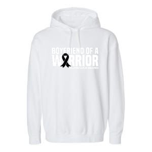 Boyfriend Of A Warrior Melanoma Cancer Awareness Funny Gift Garment-Dyed Fleece Hoodie