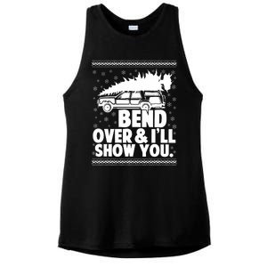 Bend Over And Ill Show You Funny Merry Christmas Tree Ladies PosiCharge Tri-Blend Wicking Tank