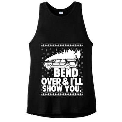 Bend Over And Ill Show You Funny Merry Christmas Tree Ladies PosiCharge Tri-Blend Wicking Tank
