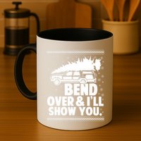 Bend Over And Ill Show You Funny Merry Christmas Tree Mug