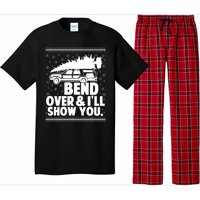 Bend Over And Ill Show You Funny Merry Christmas Tree Pajama Set