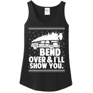 Bend Over And Ill Show You Funny Merry Christmas Tree Ladies Essential Tank