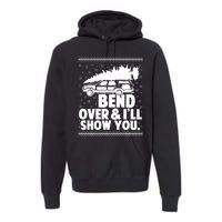 Bend Over And Ill Show You Funny Merry Christmas Tree Premium Hoodie