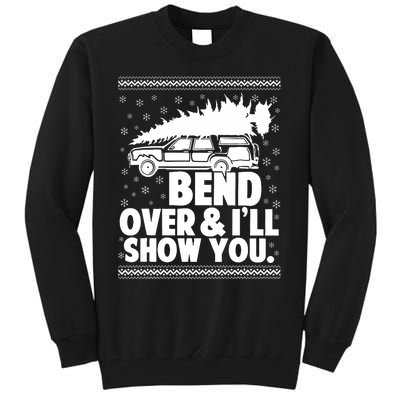 Bend Over And Ill Show You Funny Merry Christmas Tree Tall Sweatshirt