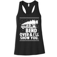 Bend Over And Ill Show You Funny Merry Christmas Tree Women's Racerback Tank