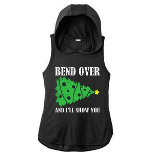 Bend Over And Ill Show You Christmas Pajama Funny Xmas Humor Ladies PosiCharge Tri-Blend Wicking Draft Hoodie Tank