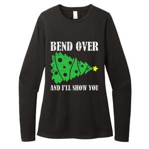 Bend Over And Ill Show You Christmas Pajama Funny Xmas Humor Womens CVC Long Sleeve Shirt