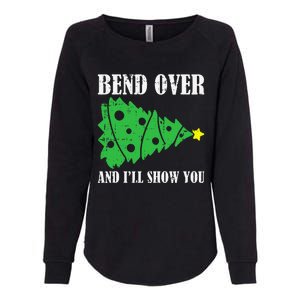 Bend Over And Ill Show You Christmas Pajama Funny Xmas Humor Womens California Wash Sweatshirt