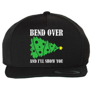 Bend Over And Ill Show You Christmas Pajama Funny Xmas Humor Wool Snapback Cap