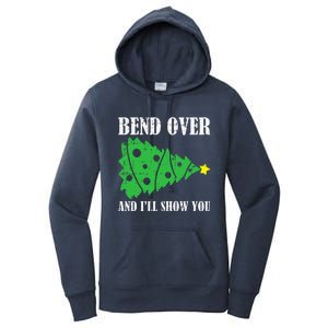 Bend Over And Ill Show You Christmas Pajama Funny Xmas Humor Women's Pullover Hoodie