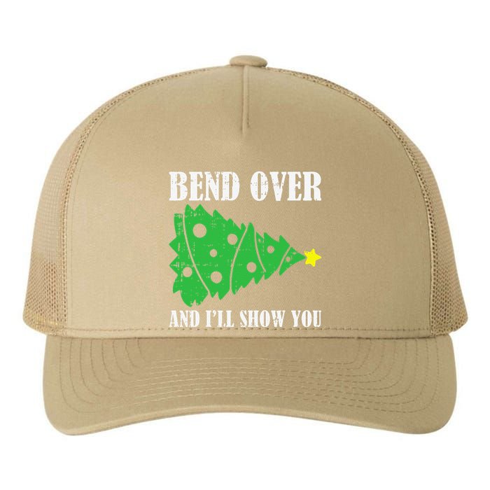 Bend Over And Ill Show You Christmas Pajama Funny Xmas Humor Yupoong Adult 5-Panel Trucker Hat