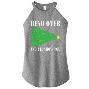 Bend Over And Ill Show You Christmas Pajama Funny Xmas Humor Women's Perfect Tri Rocker Tank