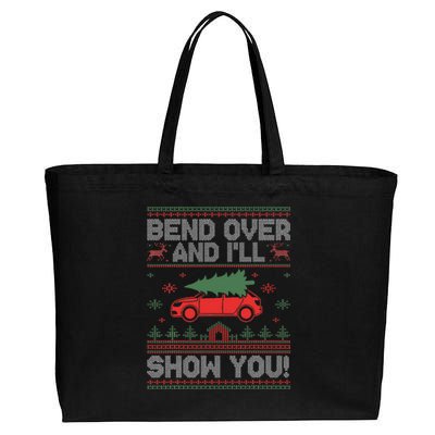 Bend Over And I'll Show You Ugly Christmas Couple Matching  Cotton Canvas Jumbo Tote