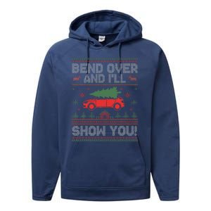 Bend Over And I'll Show You Ugly Christmas Couple Matching  Performance Fleece Hoodie