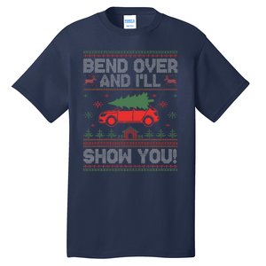 Bend Over And I'll Show You Ugly Christmas Couple Matching  Tall T-Shirt