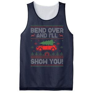 Bend Over And I'll Show You Ugly Christmas Couple Matching  Mesh Reversible Basketball Jersey Tank