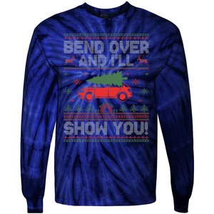 Bend Over And I'll Show You Ugly Christmas Couple Matching  Tie-Dye Long Sleeve Shirt