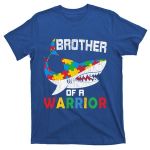 Brother Of A Warrior Autistic Autism Awareness Shark Gift T-Shirt