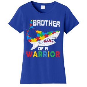 Brother Of A Warrior Autistic Autism Awareness Shark Gift Women's T-Shirt