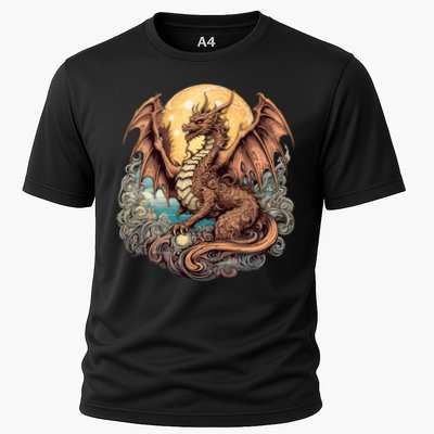 Beauty Of Art Nouveau Designs Enchanted Dragon Guardian Cooling Performance Crew T-Shirt