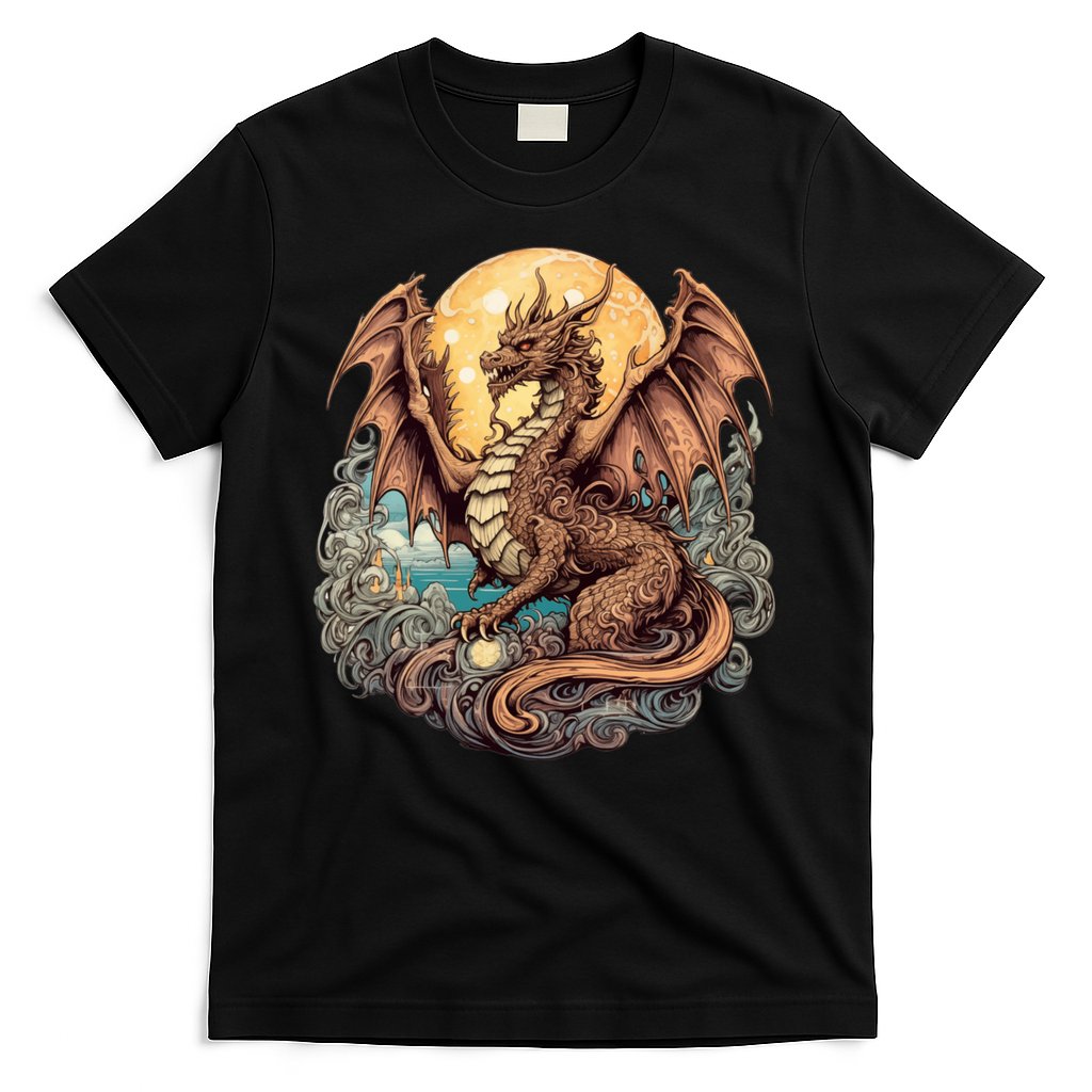 Beauty Of Art Nouveau Designs Enchanted Dragon Guardian T-Shirt