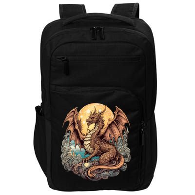 Beauty Of Art Nouveau Designs Enchanted Dragon Guardian Impact Tech Backpack