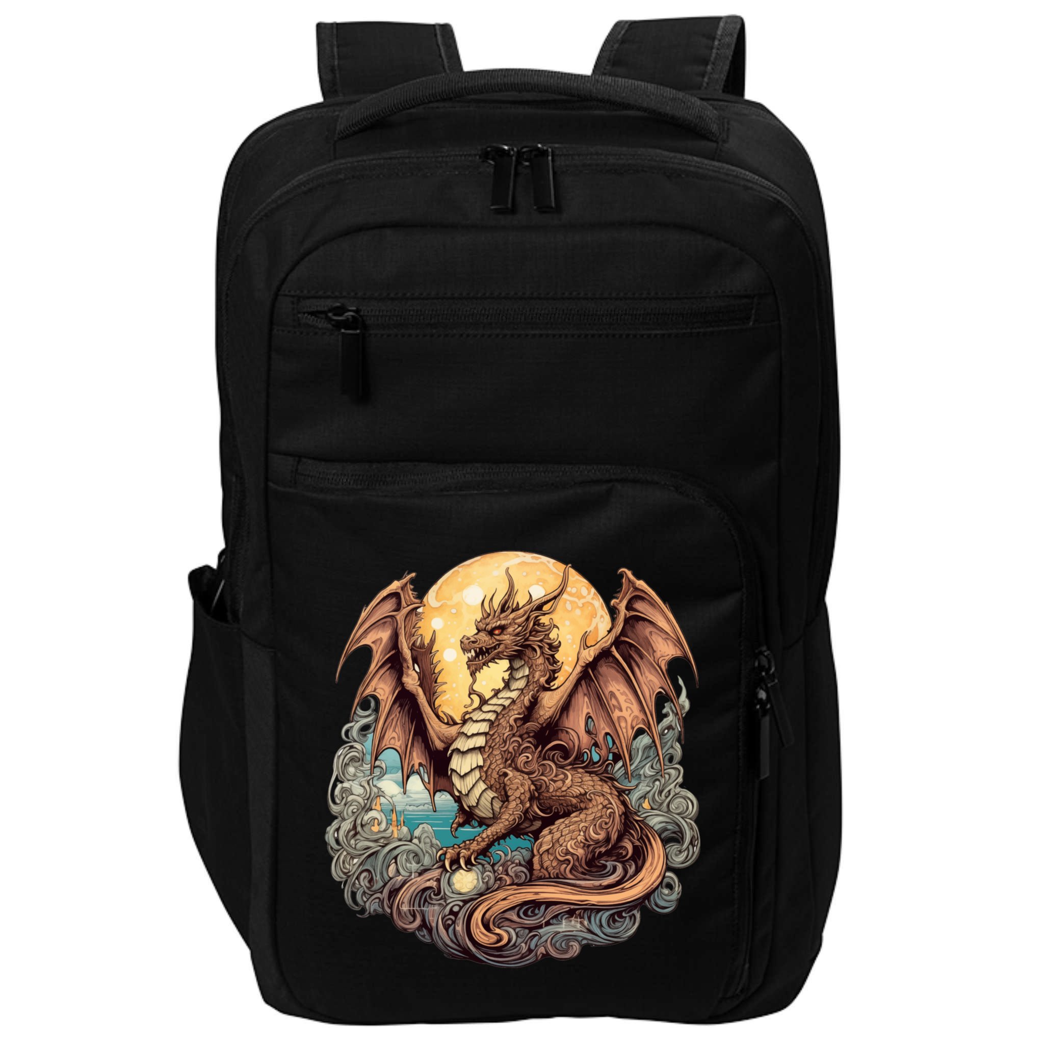 Beauty Of Art Nouveau Designs Enchanted Dragon Guardian Impact Tech Backpack