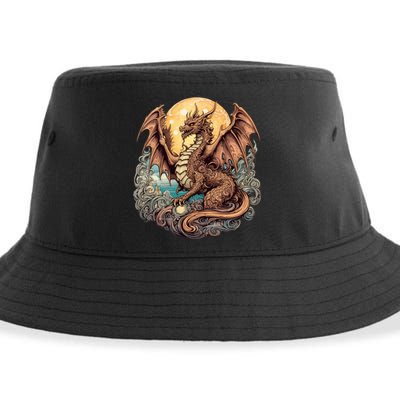 Beauty Of Art Nouveau Designs Enchanted Dragon Guardian Sustainable Bucket Hat