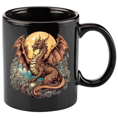 Beauty Of Art Nouveau Designs Enchanted Dragon Guardian 11oz C Handle Ceramic Mug
