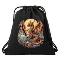 Beauty Of Art Nouveau Designs Enchanted Dragon Guardian Drawstring Bag