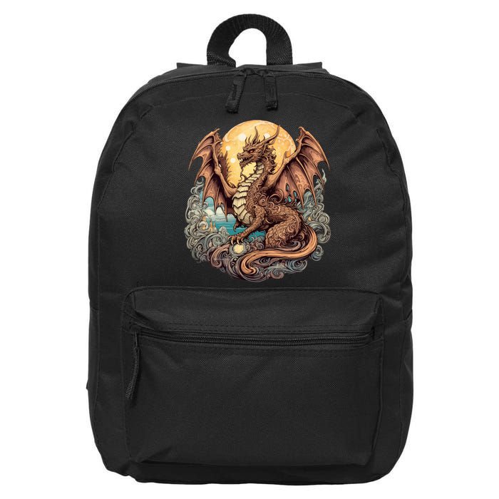 Beauty Of Art Nouveau Designs Enchanted Dragon Guardian 16 in Basic Backpack
