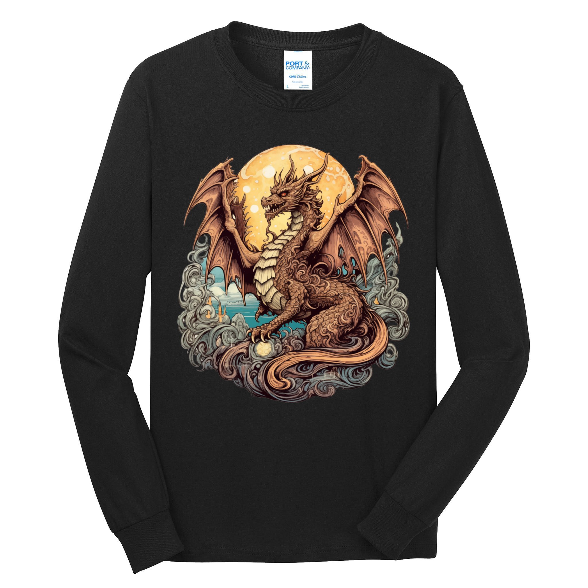 Beauty Of Art Nouveau Designs Enchanted Dragon Guardian Tall Long Sleeve T-Shirt