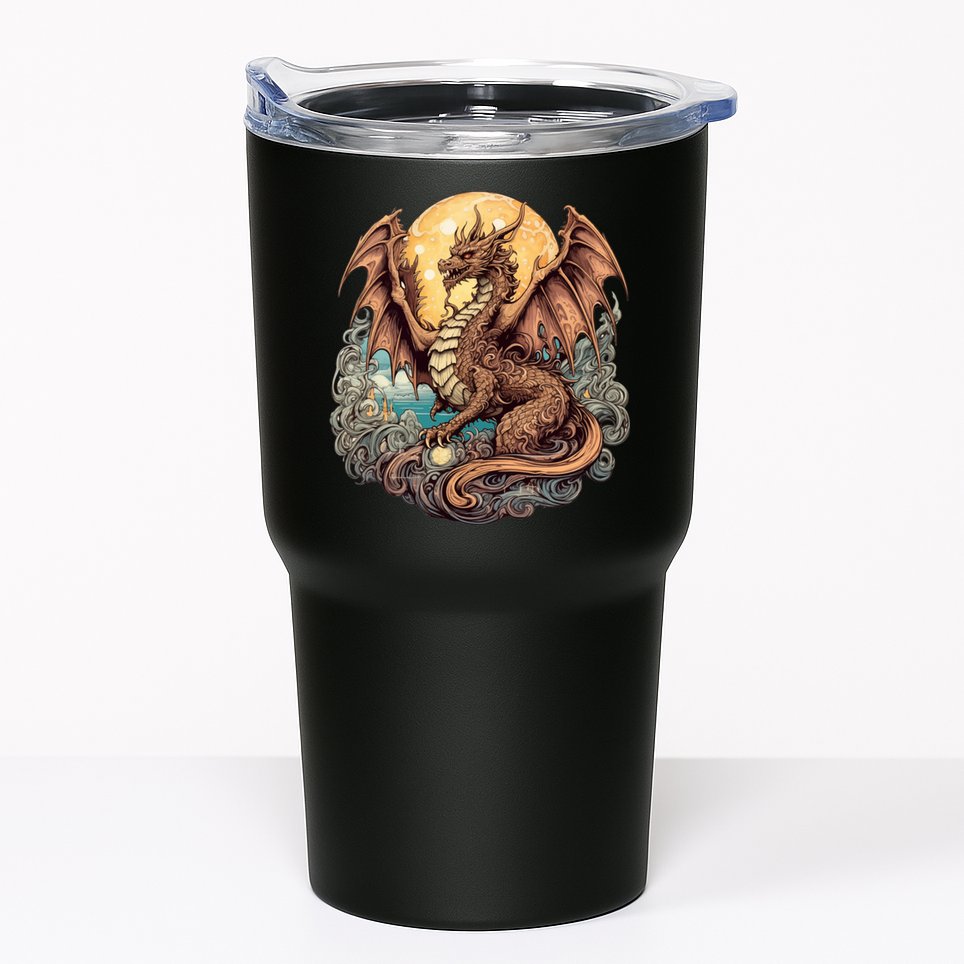 Beauty Of Art Nouveau Designs Enchanted Dragon Guardian Tumbler