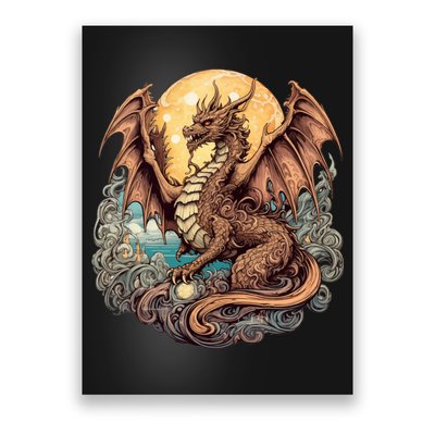 Beauty Of Art Nouveau Designs Enchanted Dragon Guardian Poster