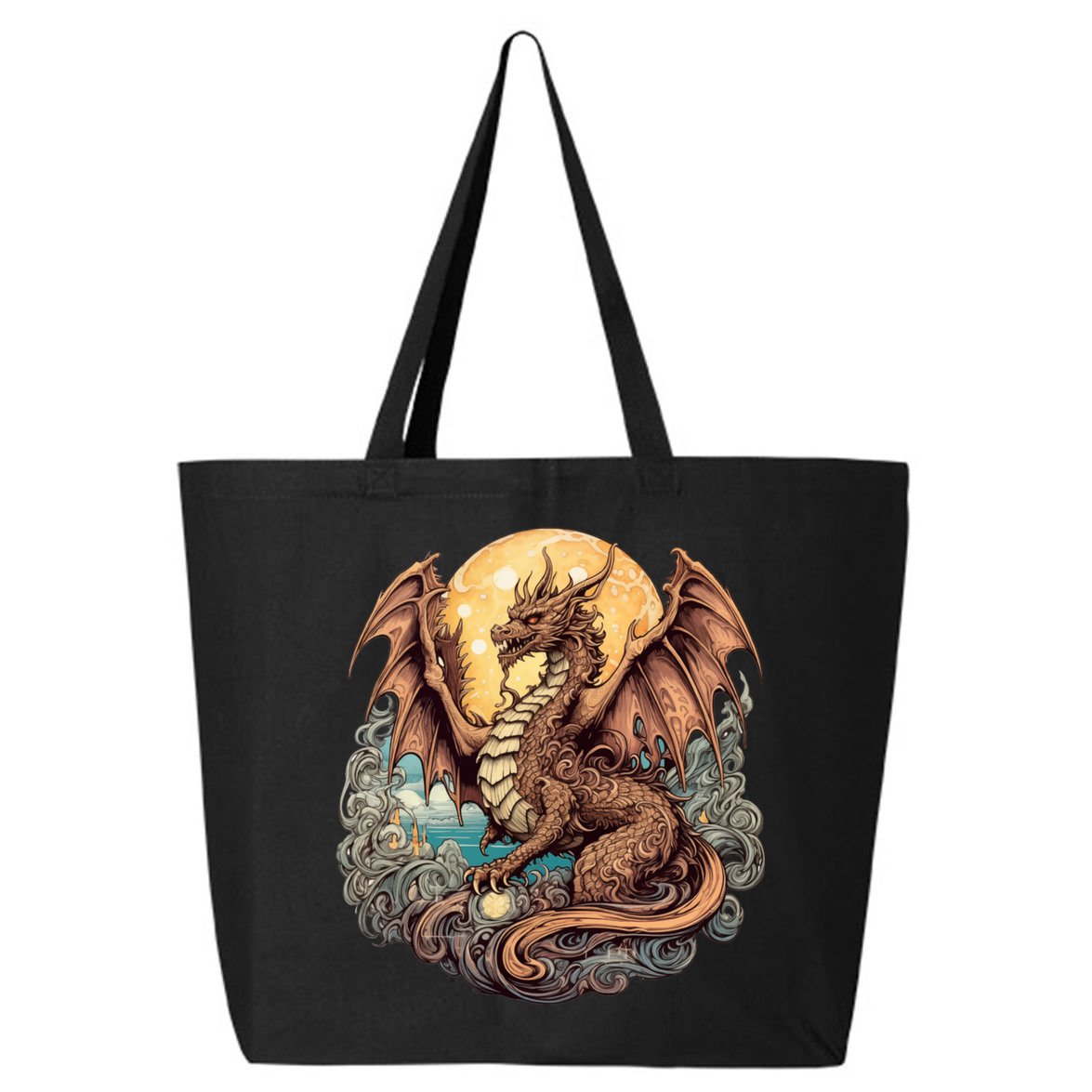 Beauty Of Art Nouveau Designs Enchanted Dragon Guardian 25L Jumbo Tote