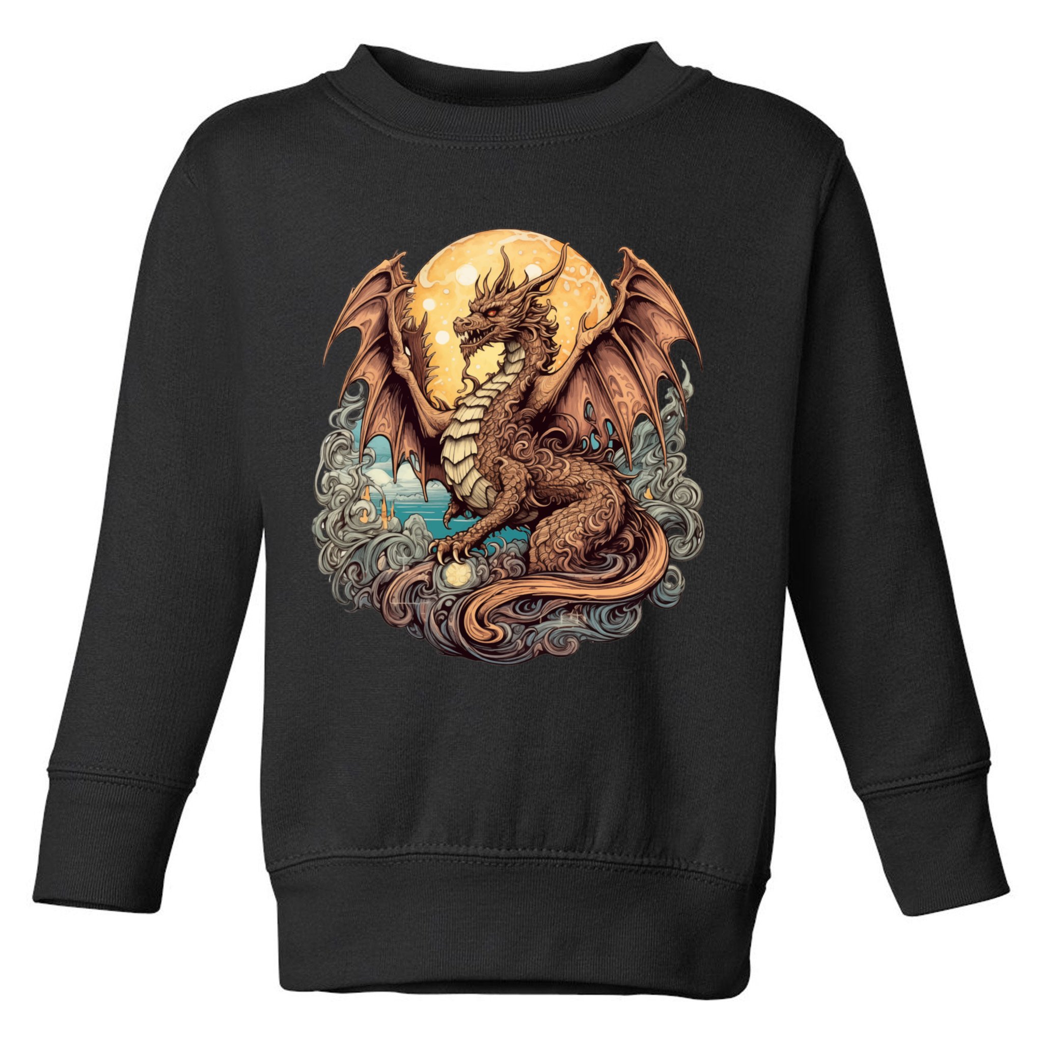 Beauty Of Art Nouveau Designs Enchanted Dragon Guardian Toddler Sweatshirt