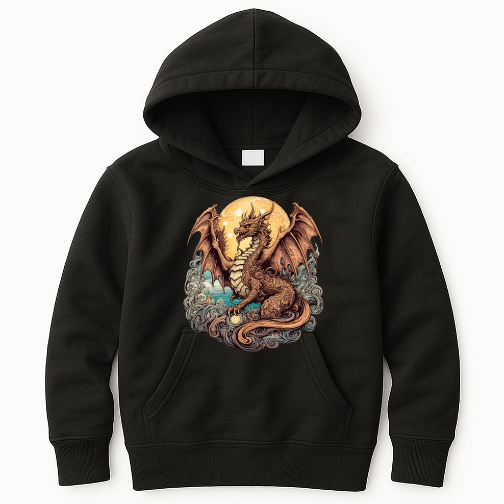 Beauty Of Art Nouveau Designs Enchanted Dragon Guardian Kids Hoodie