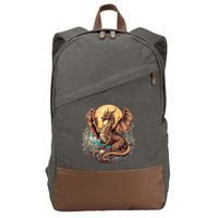 Beauty Of Art Nouveau Designs Enchanted Dragon Guardian Cotton Canvas Backpack