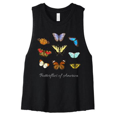 Butterflies Of America Butterfly Gift Sweat Women's Racerback Cropped Tank