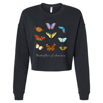 Butterflies Of America Butterfly Gift Sweat Cropped Pullover Crew