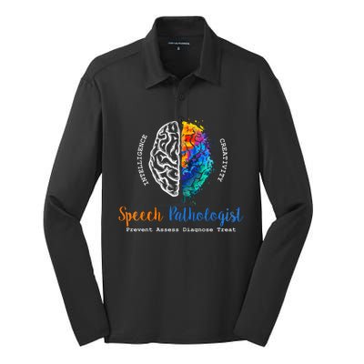 Brain Of A Speech Pathologist Silk Touch Performance Long Sleeve Polo