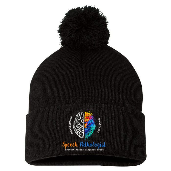 Brain Of A Speech Pathologist Pom Pom 12in Knit Beanie