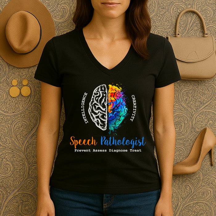 Brain Of A Speech Pathologist Women's V-Neck T-Shirt