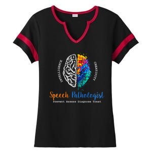 Brain Of A Speech Pathologist Speech Language Therapy Ladies Halftime Notch Neck Tee