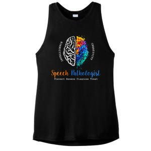 Brain Of A Speech Pathologist Speech Language Therapy Ladies PosiCharge Tri-Blend Wicking Tank