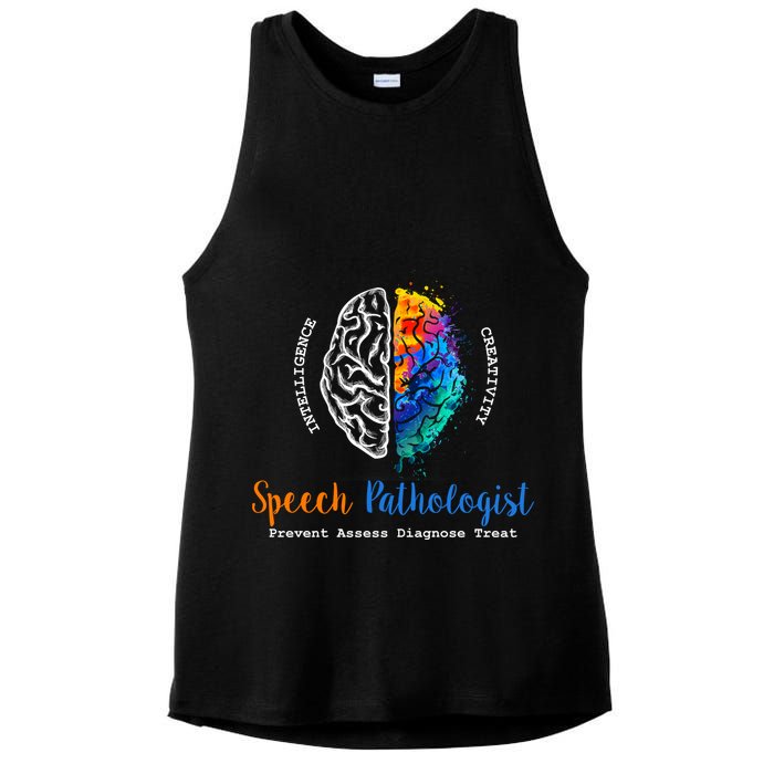Brain Of A Speech Pathologist Speech Language Therapy Ladies PosiCharge Tri-Blend Wicking Tank