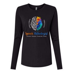 Brain Of A Speech Pathologist Speech Language Therapy Womens Cotton Relaxed Long Sleeve T-Shirt