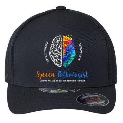 Brain Of A Speech Pathologist Speech Language Therapy Flexfit Unipanel Trucker Cap