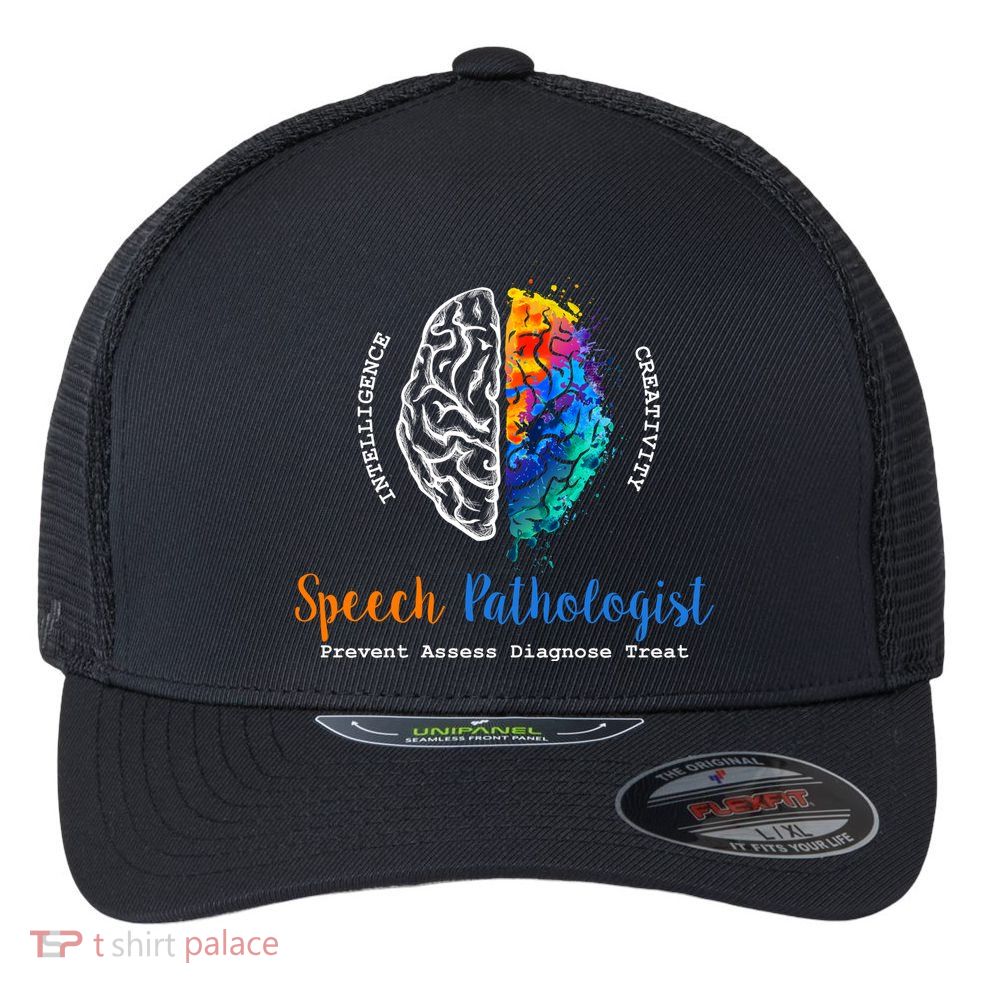 Brain Of A Speech Pathologist Speech Language Therapy Flexfit Unipanel Trucker Cap