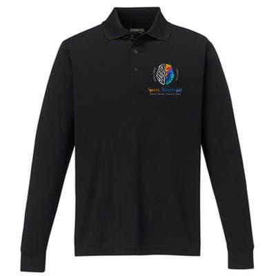 Brain Of A Speech Pathologist Speech Language Therapy Performance Long Sleeve Polo